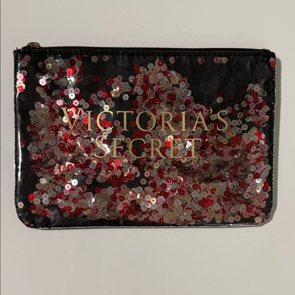 Victoria Secret Multi- Colored Sequined Make- Up/ Cosmetic Bag Clutch Free Ship